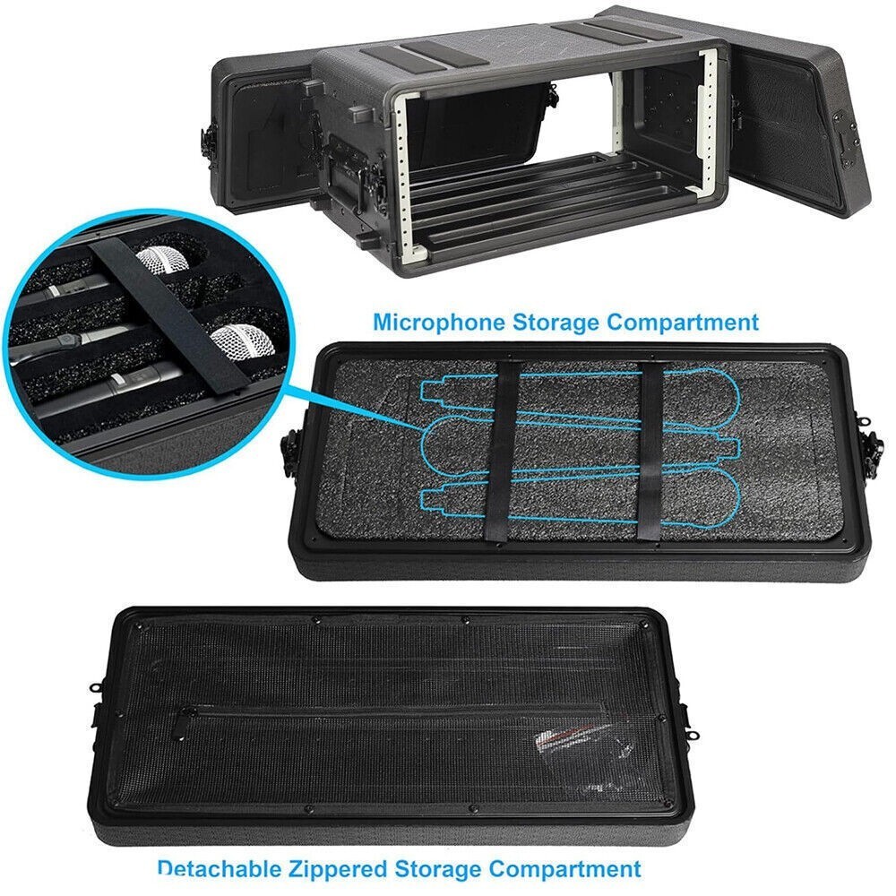 4U Rack Case 10.2" Rackmount Flight Cases Microphone Cases Utility Road Trunk