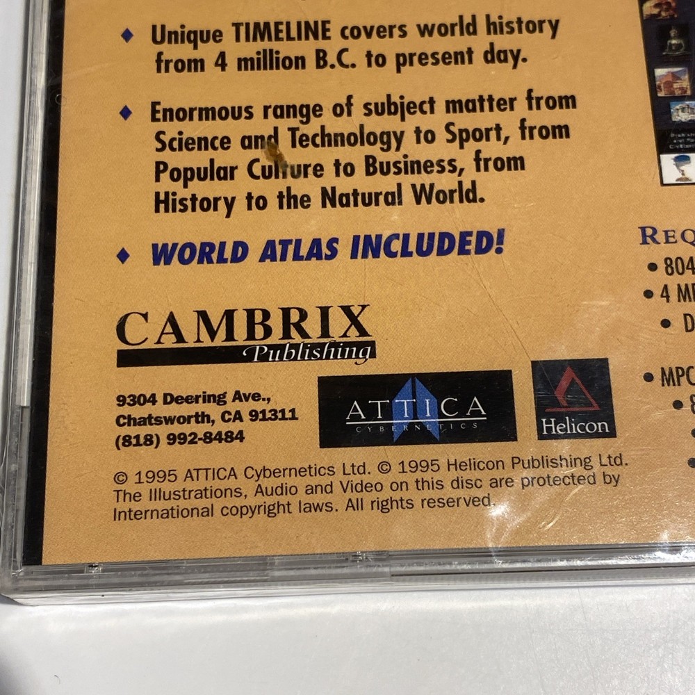 Vintage Cd- Rom For Windows 1995 Webster's Concise Encyclopedia (CD PC) Sealed