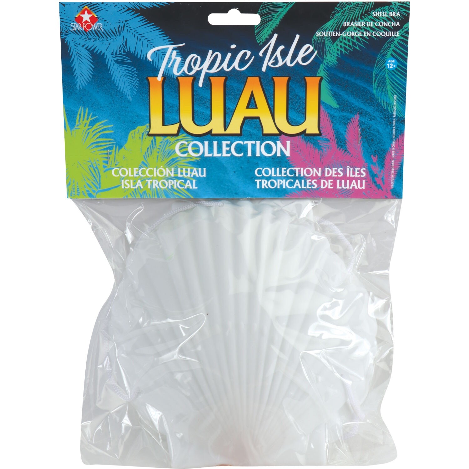 Adult Sea Shell Bra Costume Bikini Top White Luau Mermaid Party