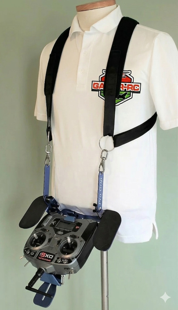 Pro Grip RC Transmitter Tray Adjustable Aluminum w/ Strap Silver