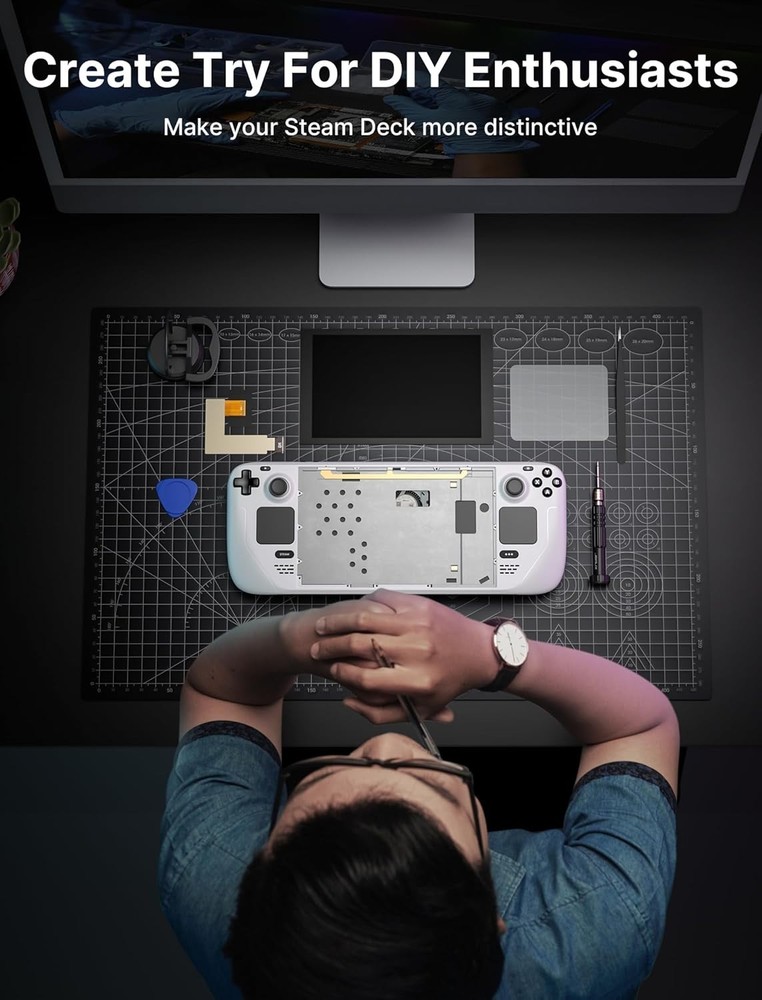 Back Plate Vents Version Compatible with Steam Deck LCD, DIY Replacement Full...