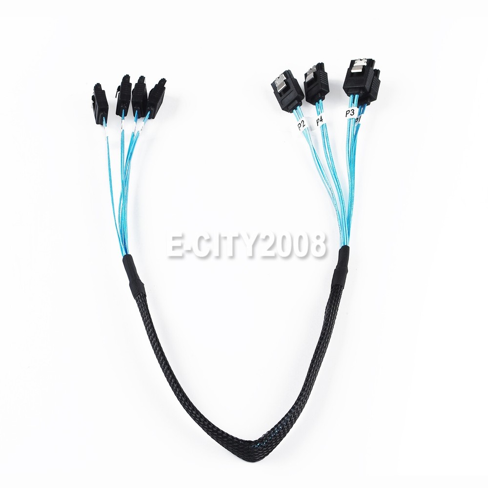 2Pcs 4 SATA 7pin to 4 SATA 7pin Target SSD Hard Disk Data Server Raid Cable 50CM