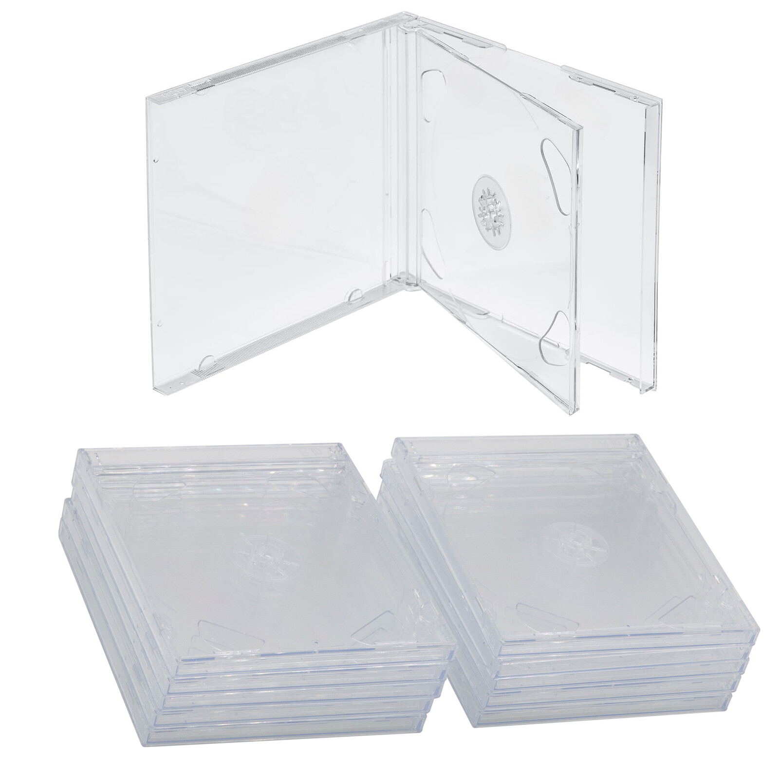 1x STANDARD Double CD Jewel Case 2-Disc with Tray 10.4mm (2 CD) Lots Clear Cover