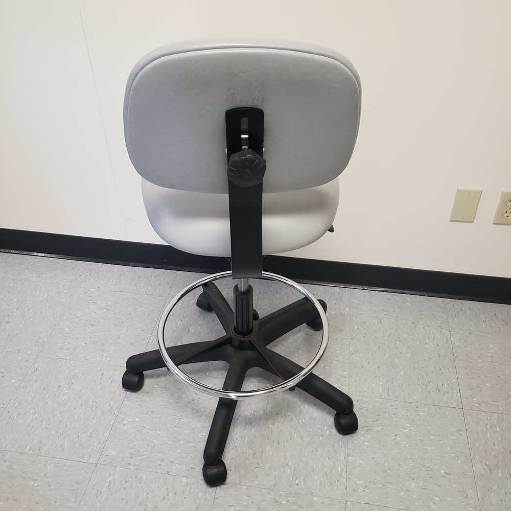 Light Gray Vinyl Tall Chair - Adjustable Height