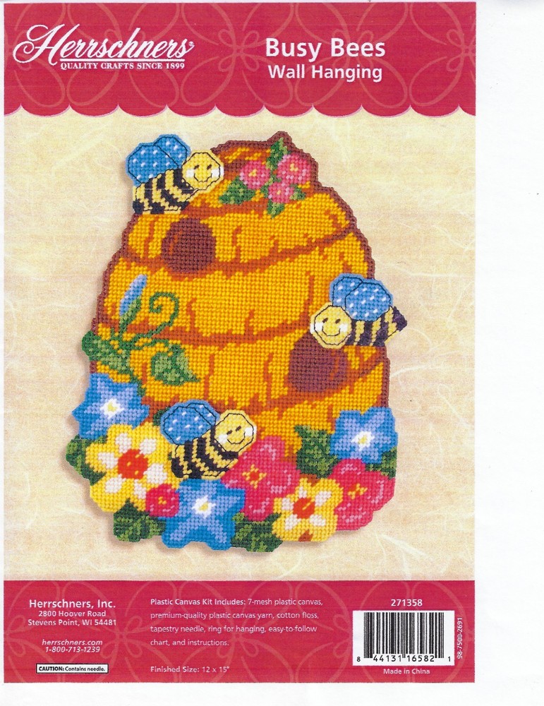 BUSY BEES  Wall Hanging  plastic canvas  PATTERN (#TF0098)