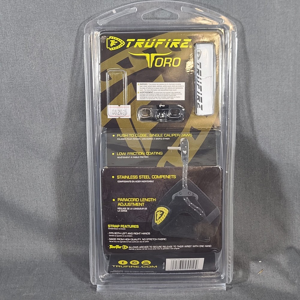 Truefire Toro Wrist Strap Compound Bow Release Left or Right Hand Black