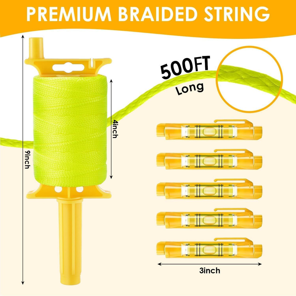 Mason Line String with Handle, #18 500 Feet Braided Nylon Construction String...