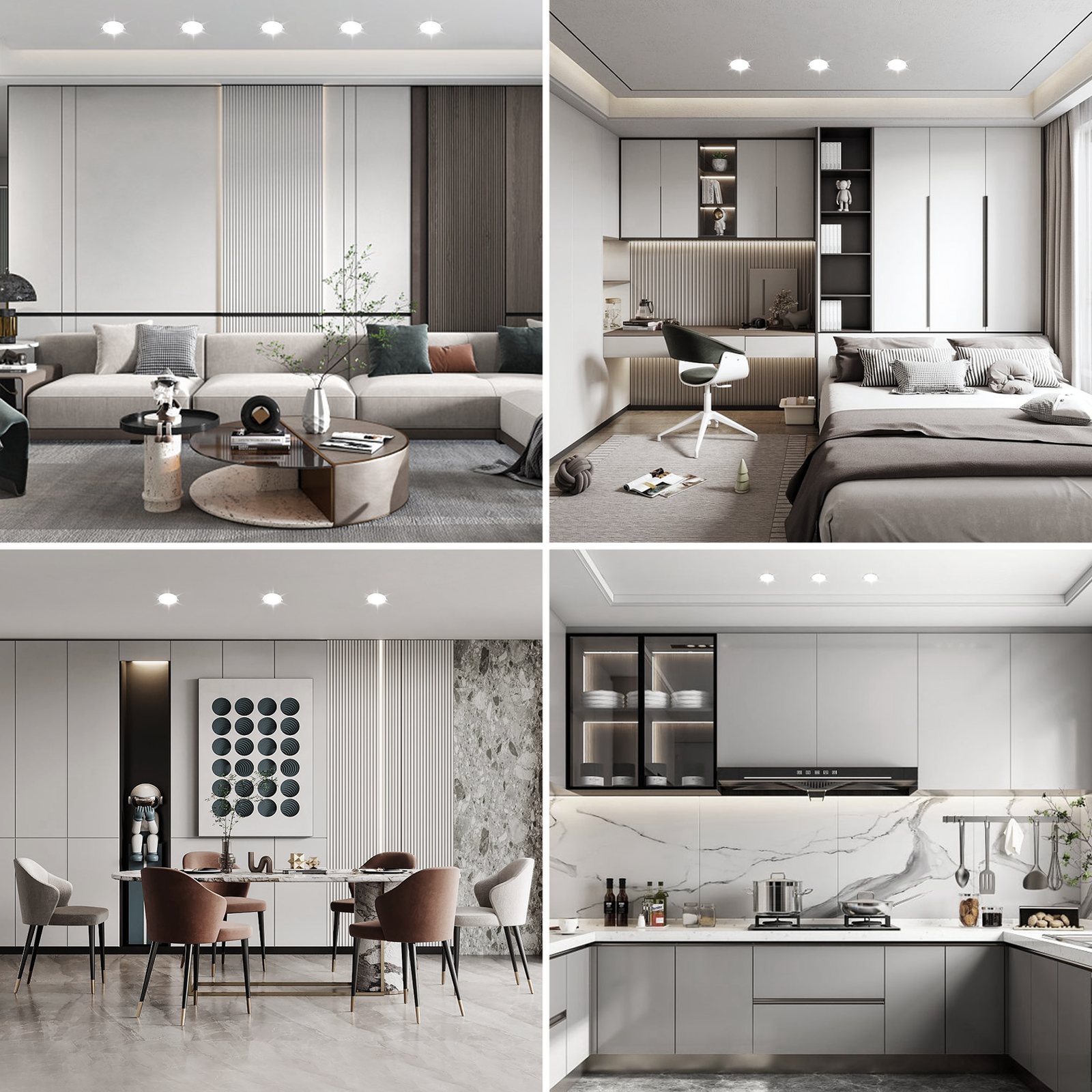 3Inch-11Inch LED Ceiling Lights Ultra-Thin Recessed Retrofits Kit 6000K Daylight