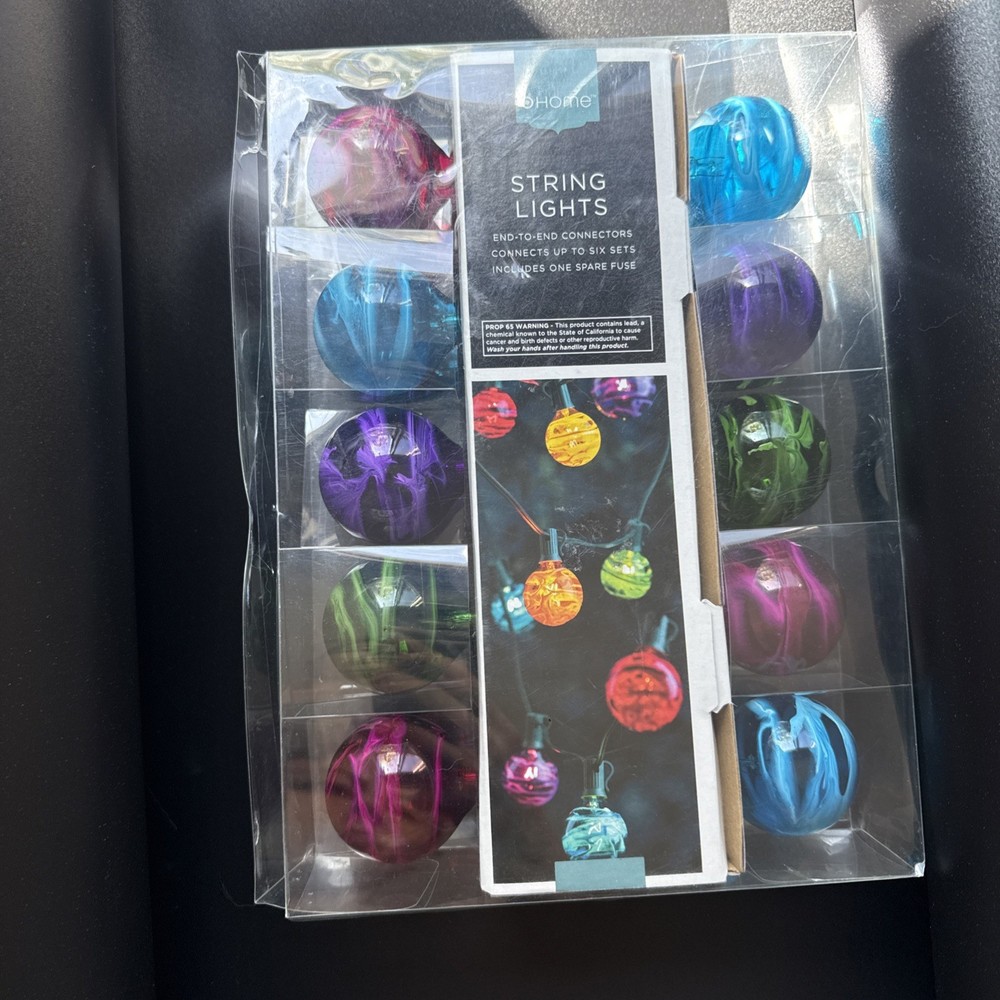 Room Essentials Globe Colorful Round Marbles String Lights 10 count