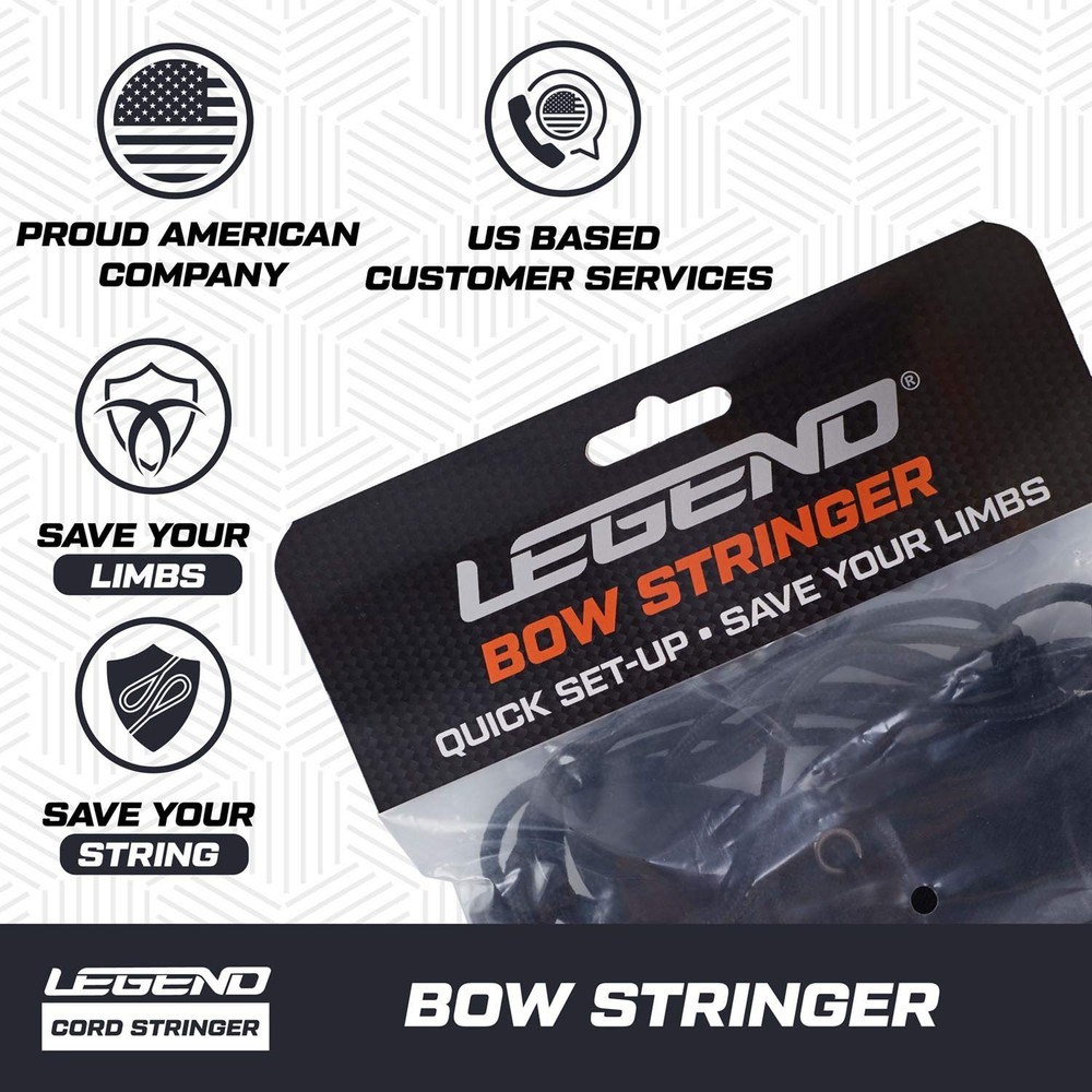 LEGEND Archery Cord Bow Stringer - Traditional Limbsaver Stringing Tool Black