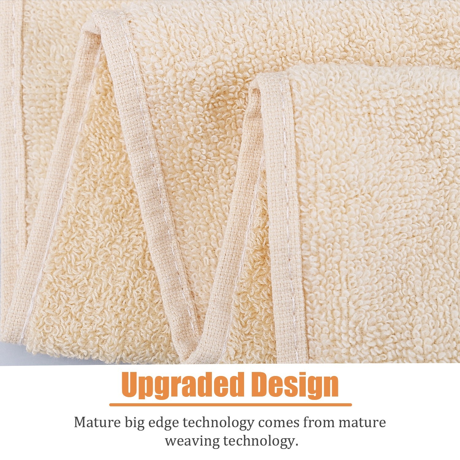 100% Cotton Premium Soft Towel 3PCS Soft Gold Luxury Absorbent Face Cloth Bath