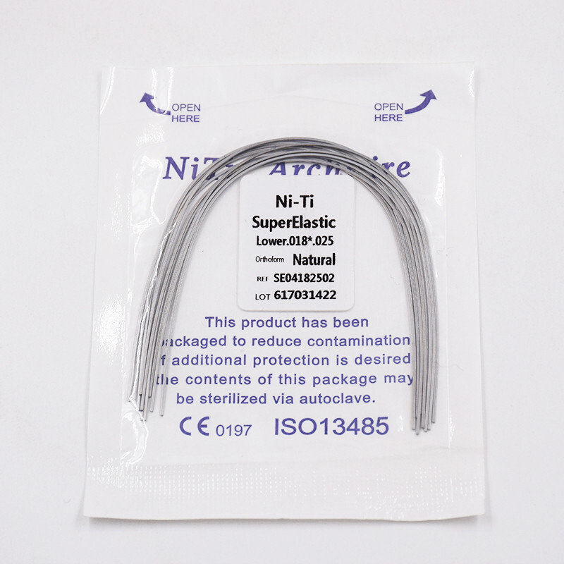 Dental Orthodontic Super Elastic Niti Rectangular Arch Wires Ovoid/Natural