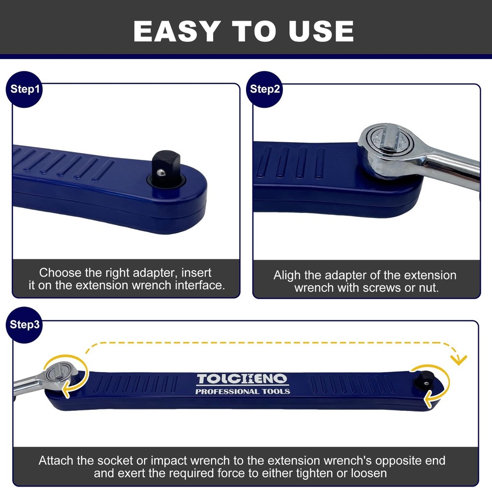TOLCHENO Offset Extension Wrench Set, Pro Zero Blue
