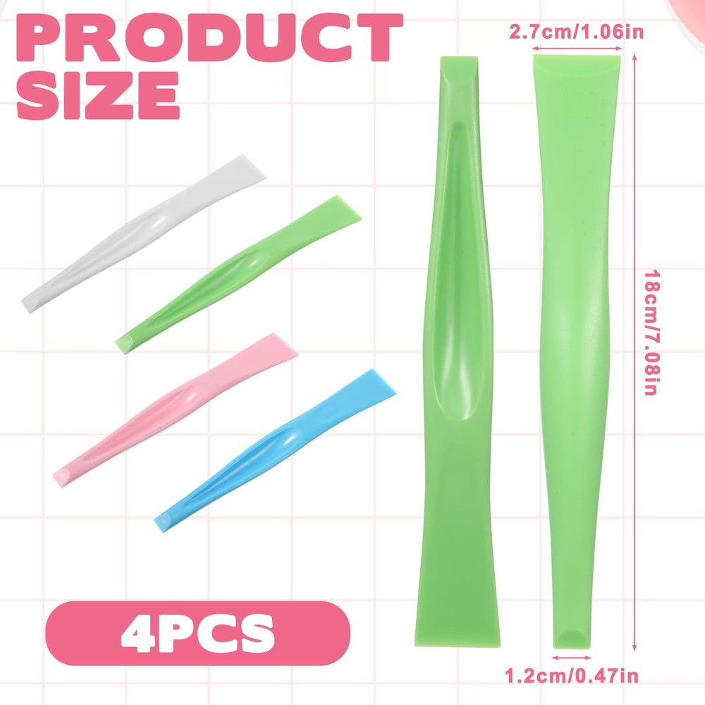 4 PCS Plastic Cleaning Scraper Multipurpose Hard Scrapers for Labels Kitchen