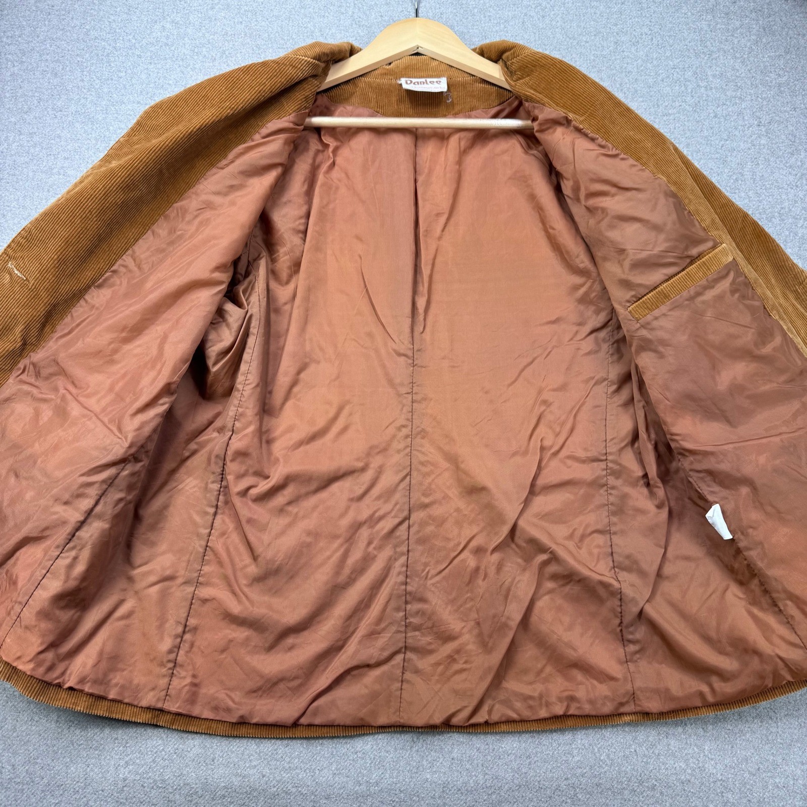 Vintage 70s Danlee Corduroy Sport Coat Blazer Brown Wide Wale Mens 40 Preppy Ivy