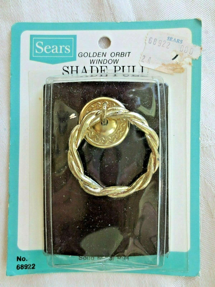 THREE GOLDEN ORBIT WINDOW SHADE PULLS (NEW)
