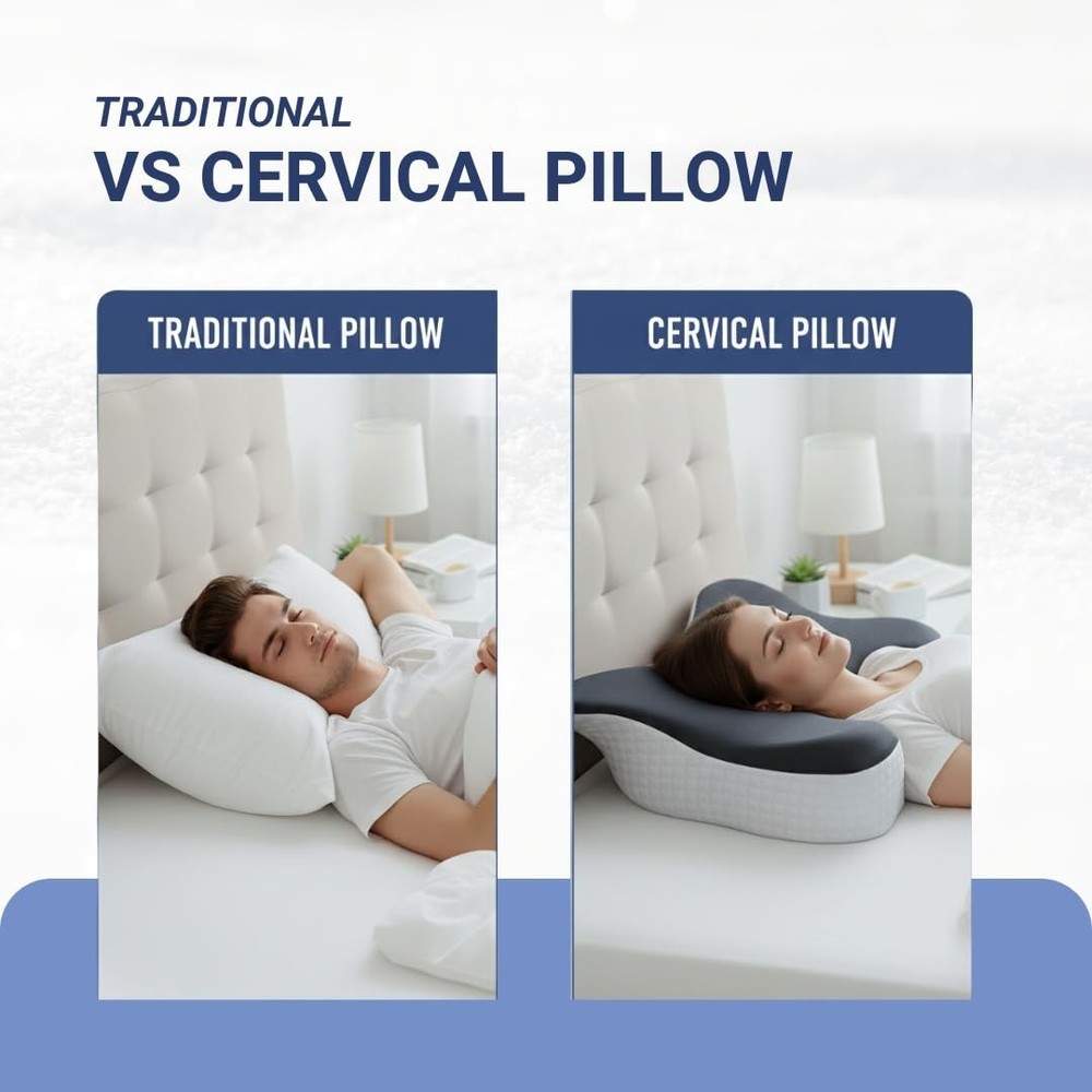 Adjustable Memory Foam Pillow – Ergonomic Support for Side, Back & Stomach Sl...