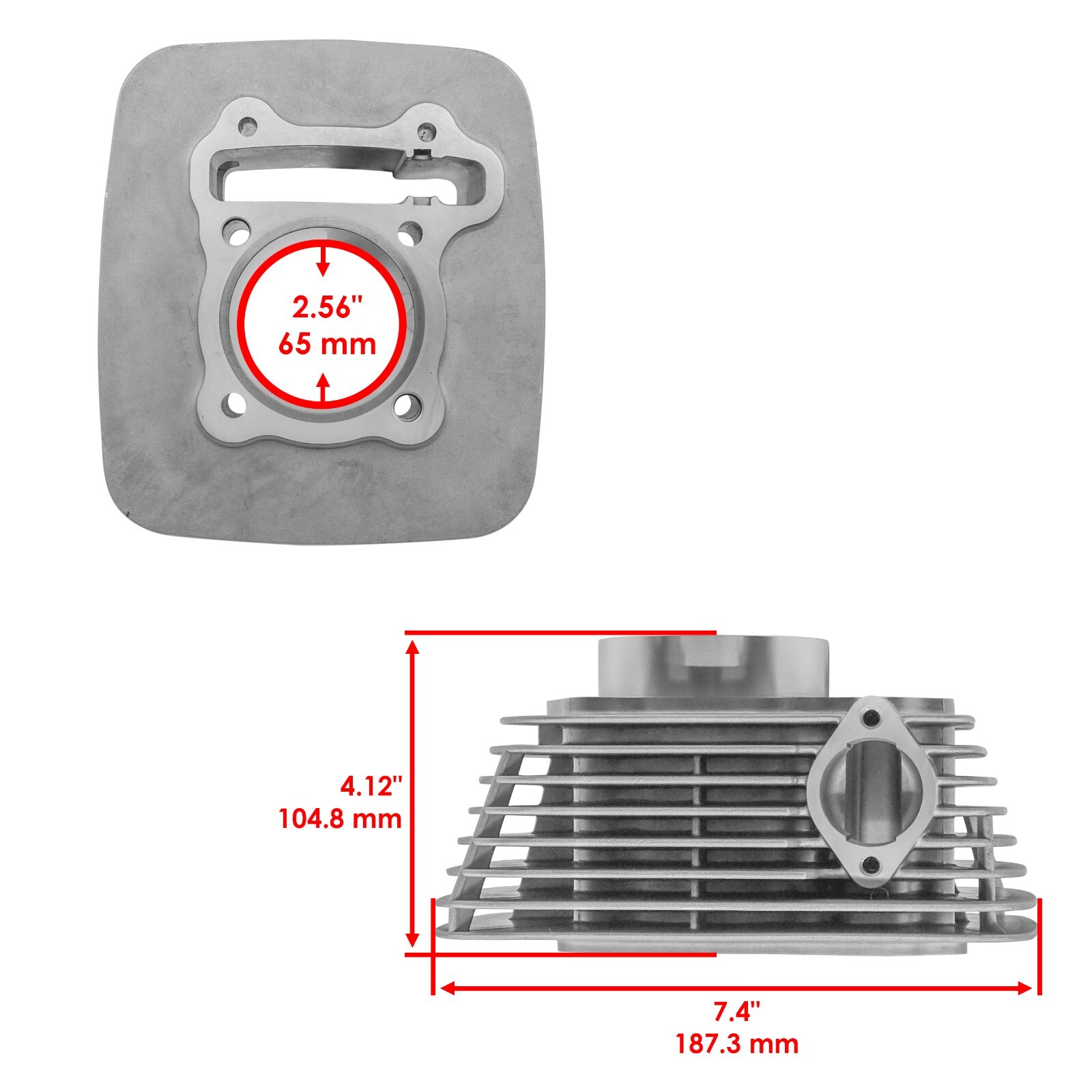 Caltric Cylinder & Top End Gaskets for Polaris Phoenix 200 2005-2023 65mm 196cc