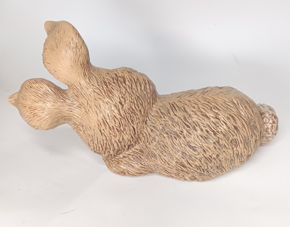 VTG Handmade Handpainted Signed Debs Place Ceramic Mold Rabbit 7.5"