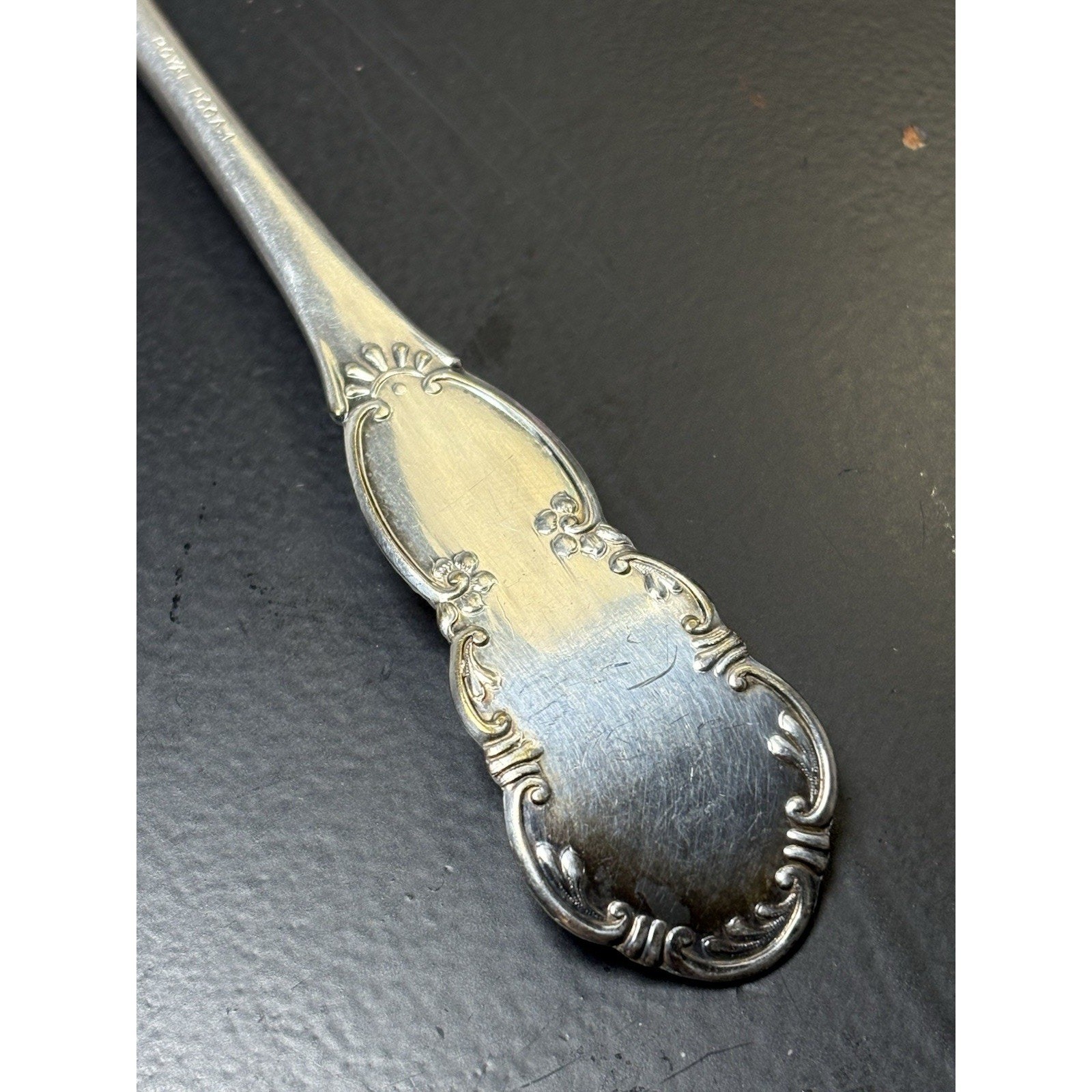 Vintage Ornate Roses ROYAL PLATE Silverplate Serving Fork Meat Fork