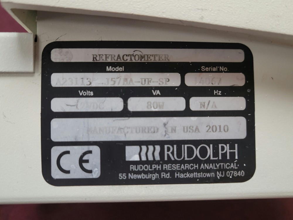 RULDOLPH REFRACTOMETER 12VDC 80W 20101