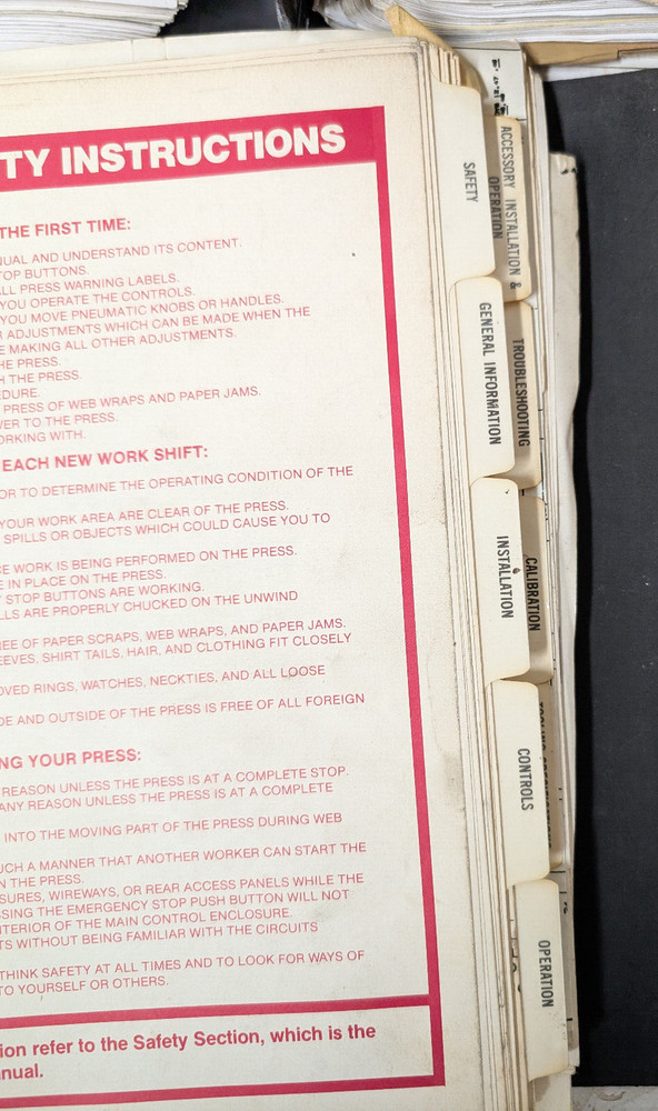Mark Andy 830 System Press Service Manuals