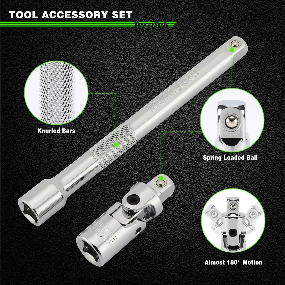 11-Piece Spark Plug Socket Set with Ratchet, Gap Tool, Extensions & Sockets