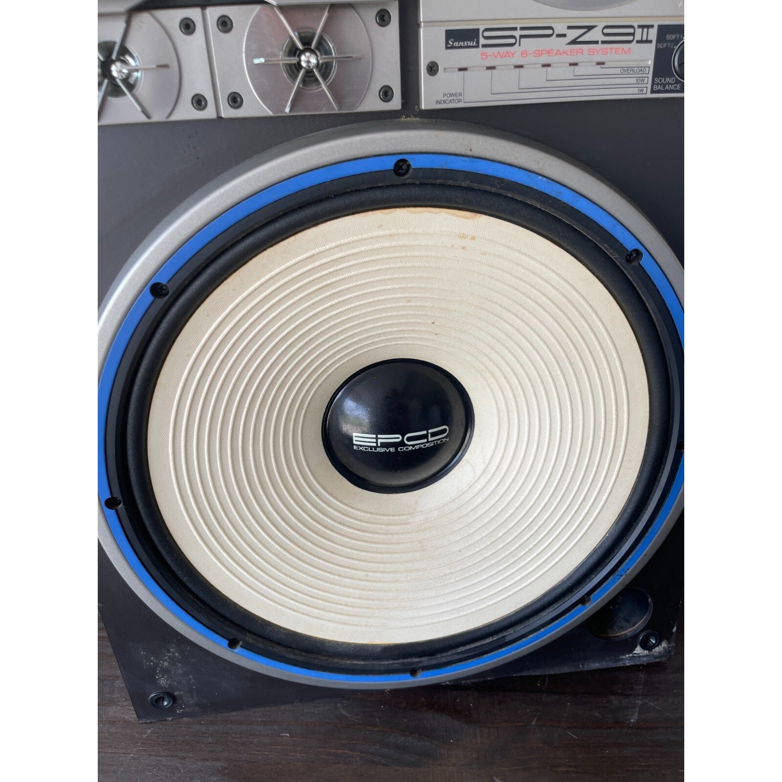 Sansui SP-Z9 II Vintage 5-Way 6-Speaker (Single) Japan 320W Wood Cabinet