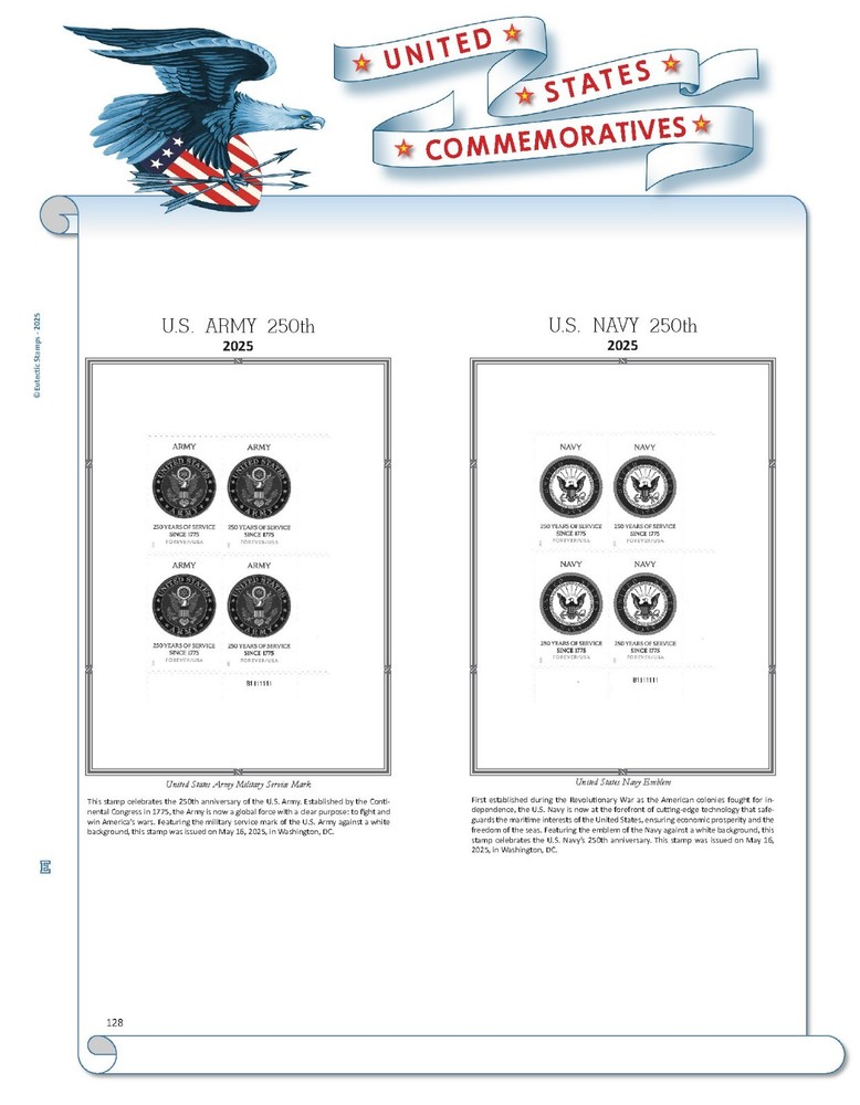 2025 U.S. Commemorative Plate Block Supplement (White Ace Alternative)