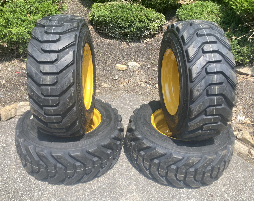 1 or 4-HD 12-16.5 SKS-8 Skid Steer Tires/Rims for John Deere 320,325,326,328,332