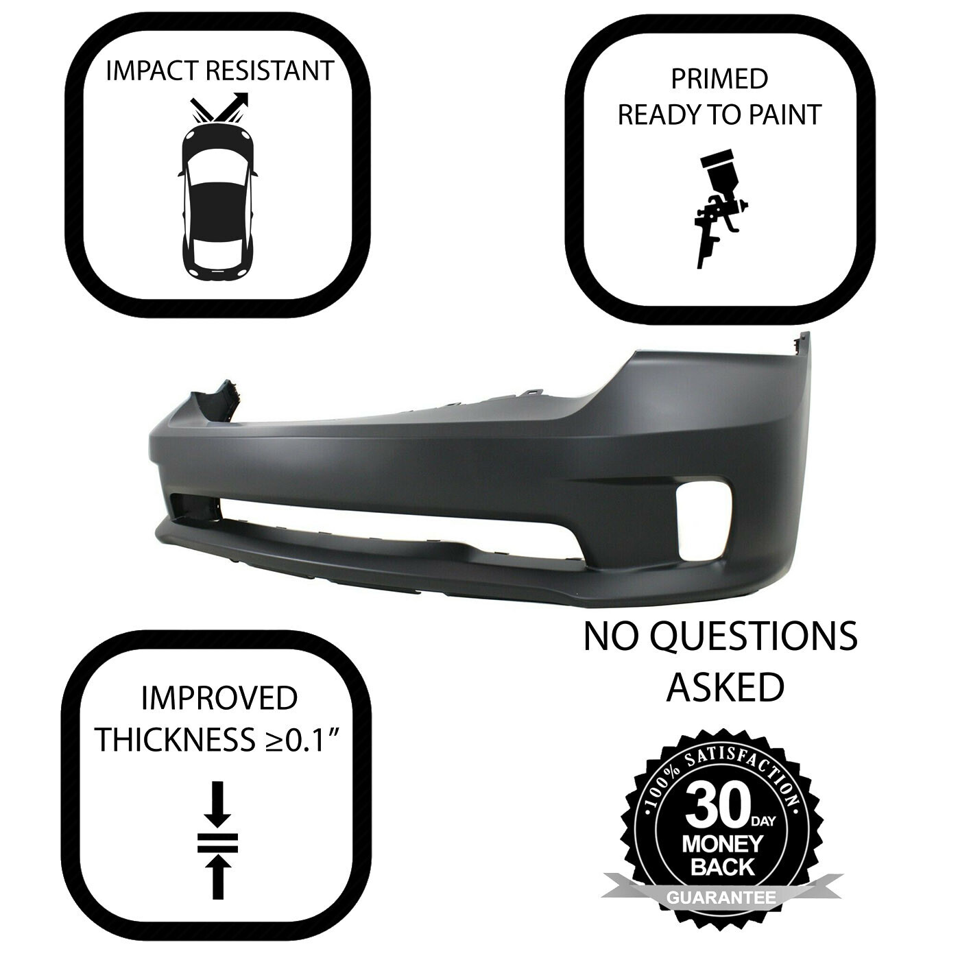 Primed Front Bumper Cover for 2013-2018 Dodge RAM 1500 Sport & Express