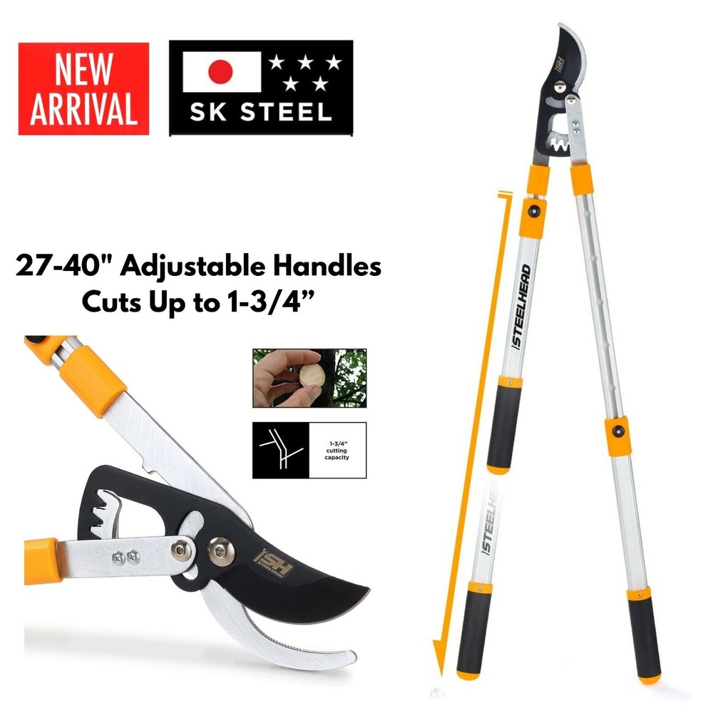 Extendable Handles Bypass Lopper Pruner Tree Limb & Branch Trimming Cutting Tool