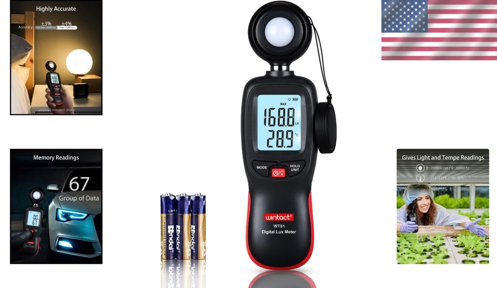 Multifunction Digital Lux Meter with Backlit Display - Perfect for Professionals