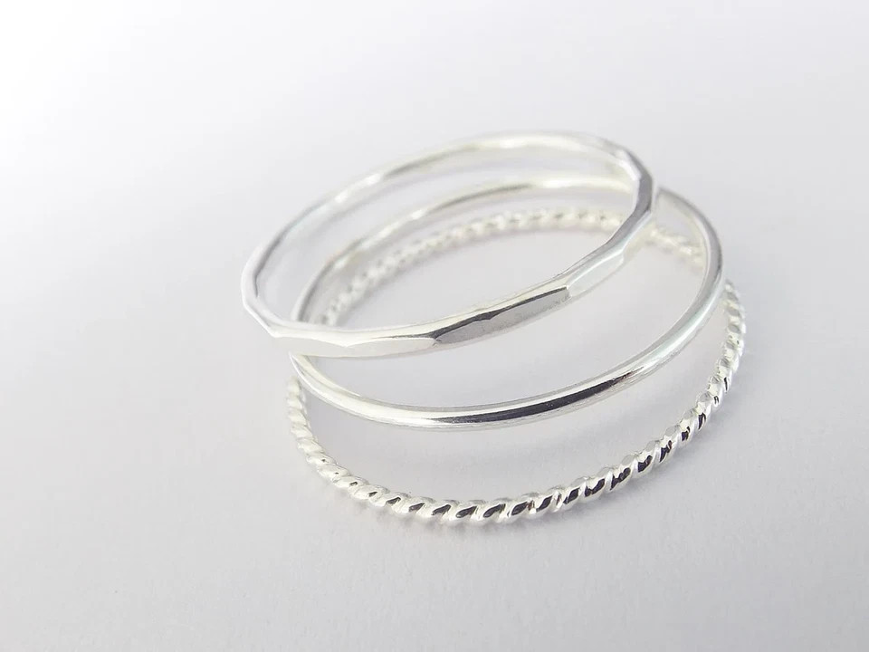 Solid 925 Sterling Silver Band Ring Stackable Designer Handmade Ring All Size