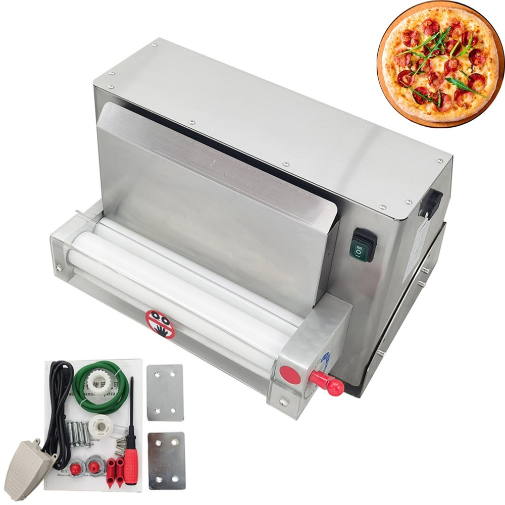 110V Automatic Electric Pizza Dough Roller Sheeter Pastry Press Making Machine