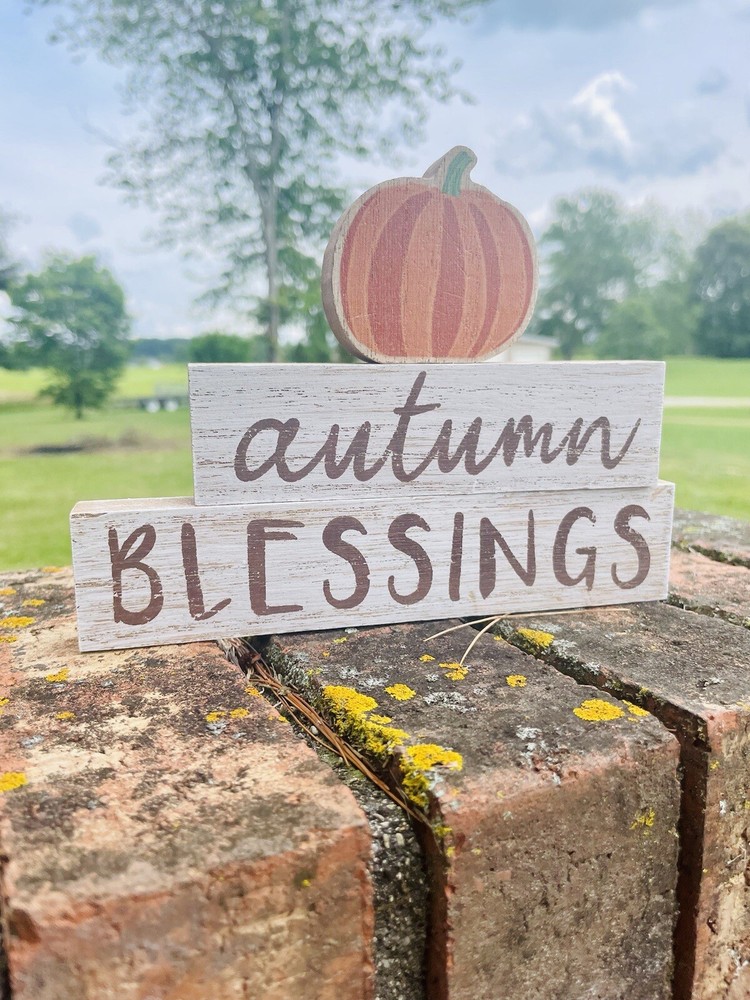 Autumn Blessings Pumpkin Stackers 3 Pc Set