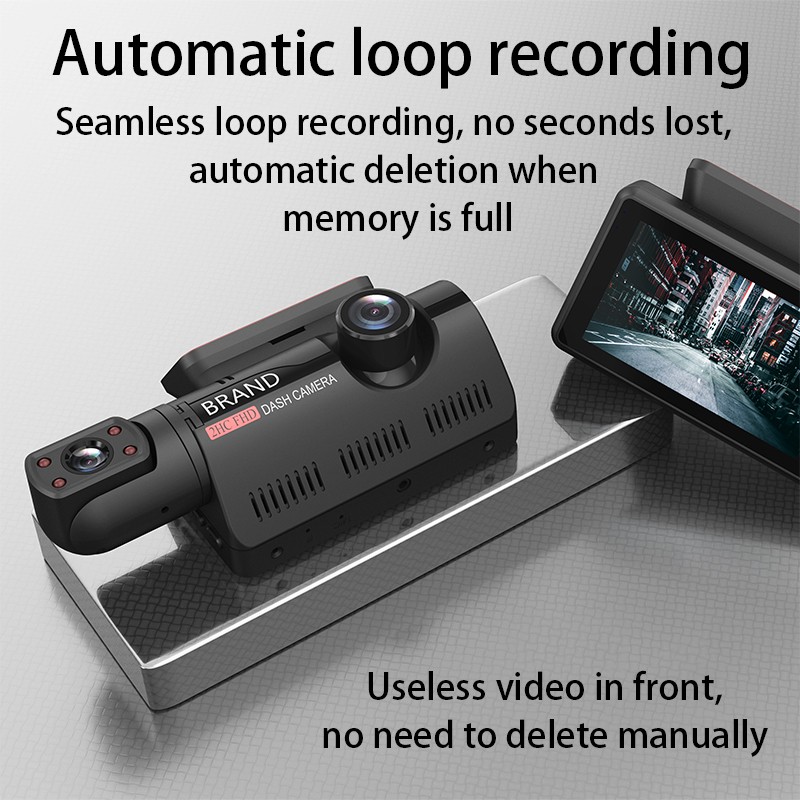 3 inch Car DVR Touch Screen Driving Video Recorder G-sensor Front+Inside Camera