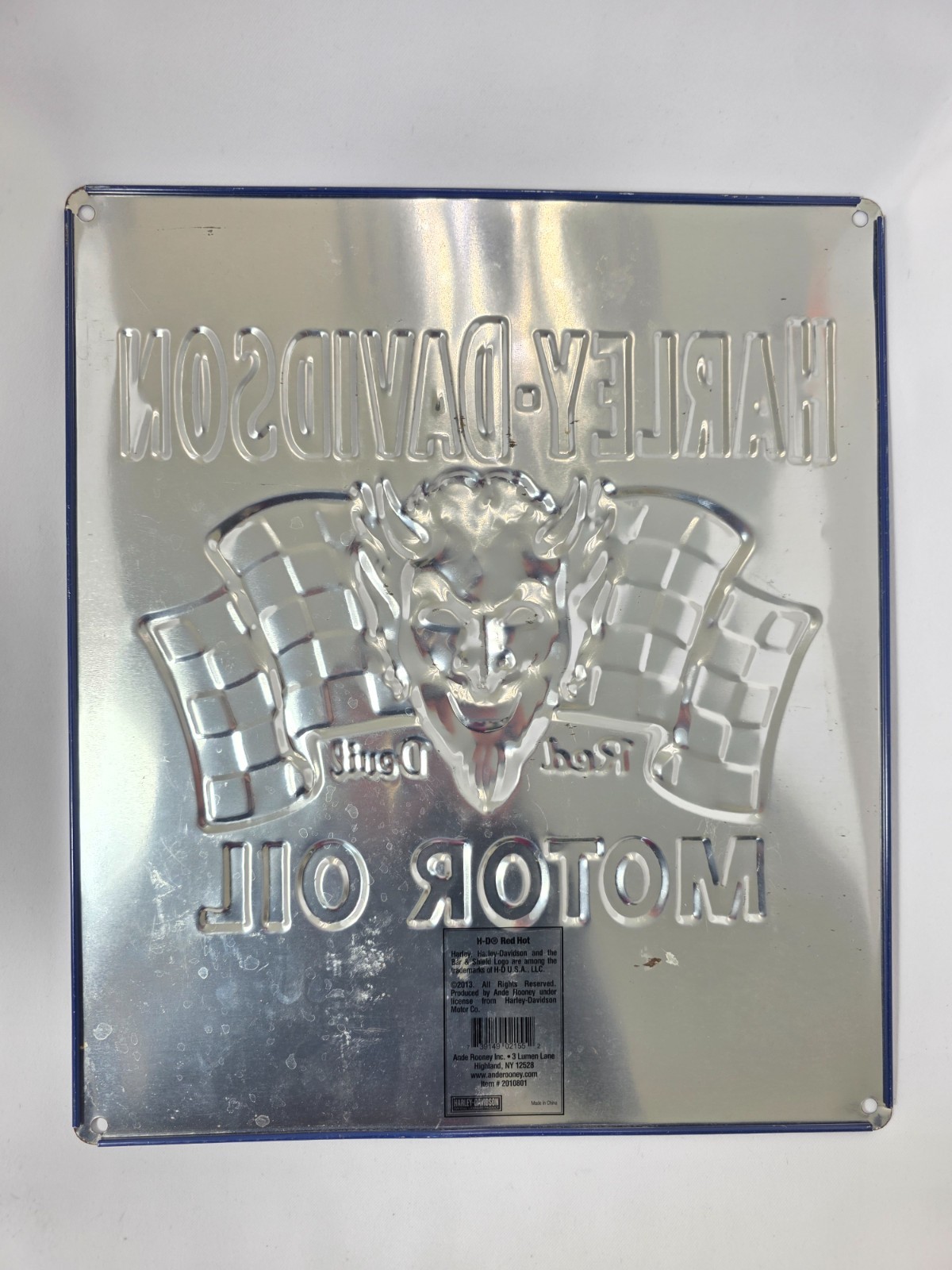 Harley Davidson Red Devil Motor Oil Metal Sign 15" x 13"