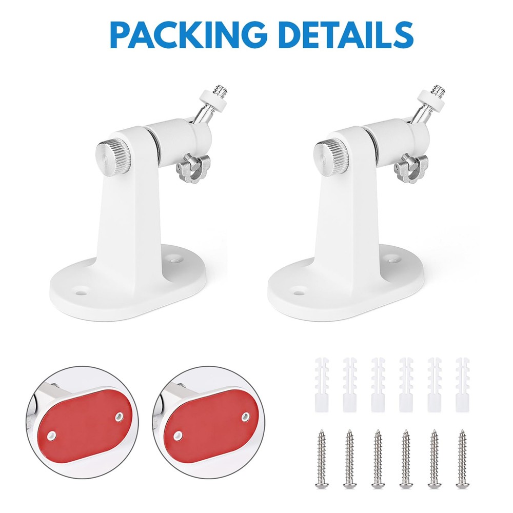 ALERTCAM 2Pack Adjustable Security Wall Mount Bracket for Stick 2Pack, White