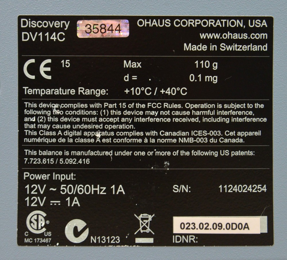 OHaus DV114C Discovery Analytical Balance Scale