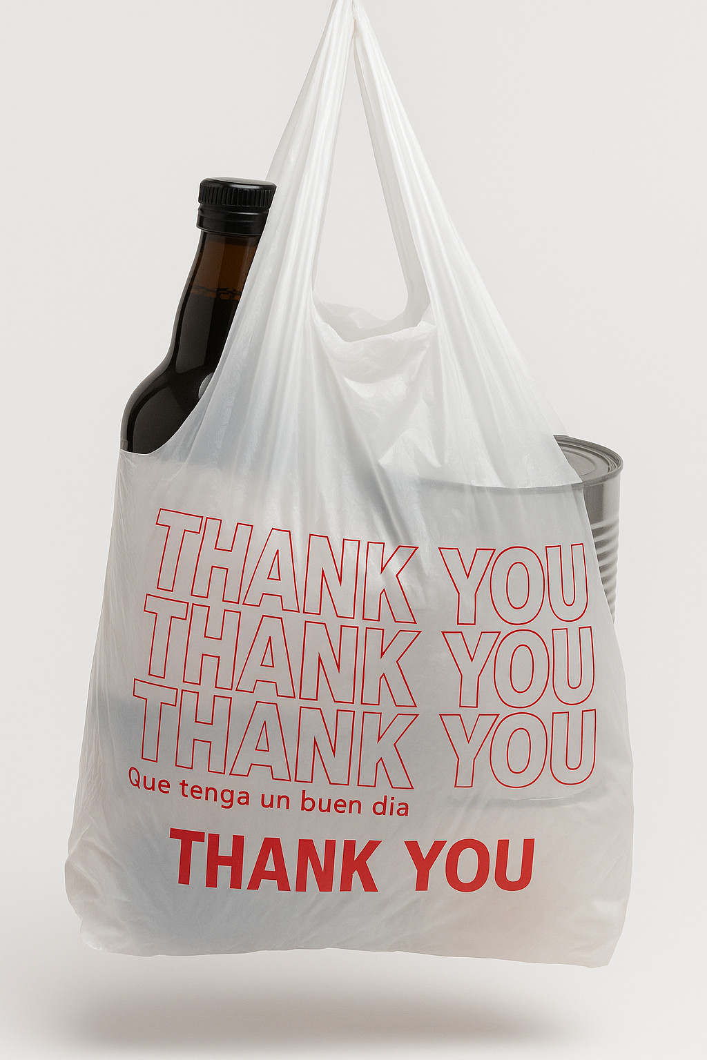 “Thank You Grocery Bags 1/6 BBL 21x6.5x11.5 – 50 to 1000 Plastic T‑Shirt Bags”