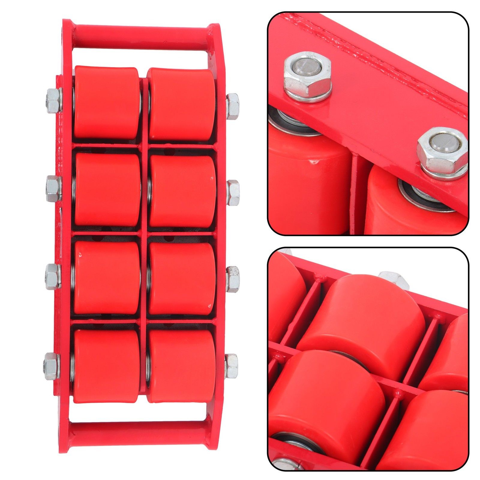 Heavy Duty 360° 12T 26400Lbs Machinery Mover Machine Dolly Skate Roller Trolley