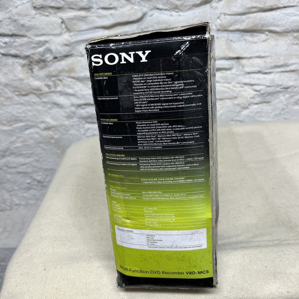 Sony DVD Recorder VRD-MC5 Multi-Function Bundle DVD-R Tested