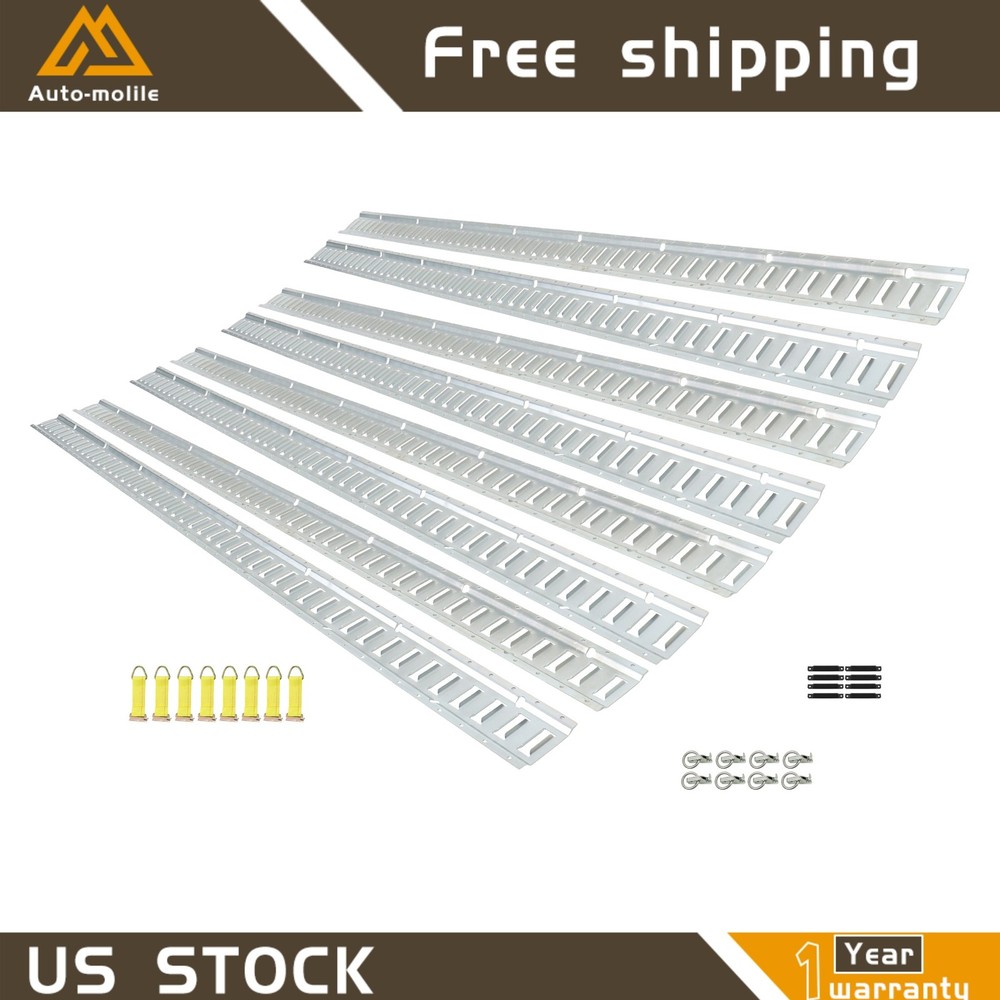 Durable 32 Pack 8' E Track Tie Down Rail Syste Portable Multi Purpose Galvanized