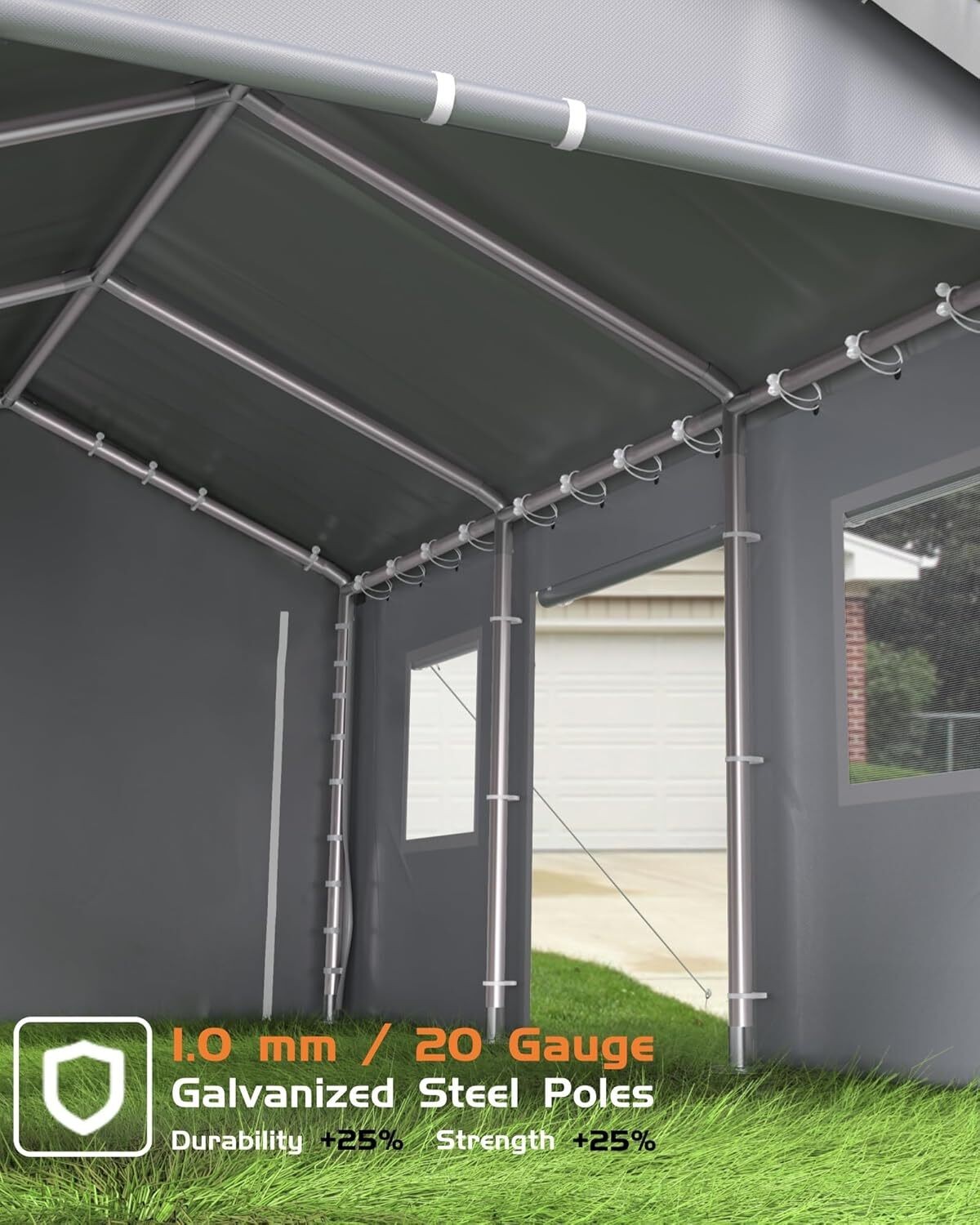 13'x20' Heavy Duty Carport Portable Garage, Outdoor Car Port with PE All-Season
