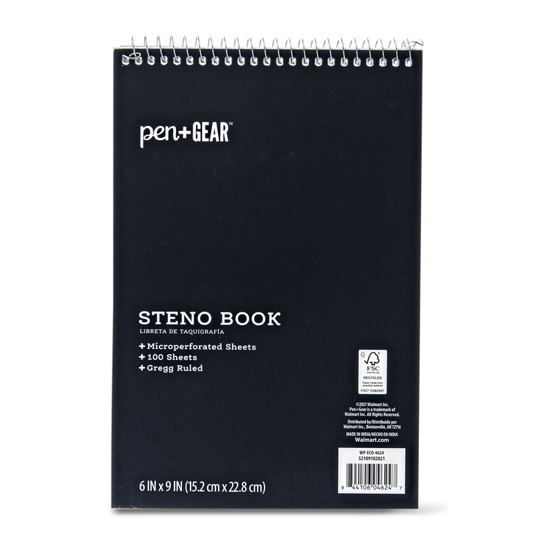Steno Pad Top Spiral Binding 100 Sheets Gregg Rule Notepad Note Taking 7 Pack