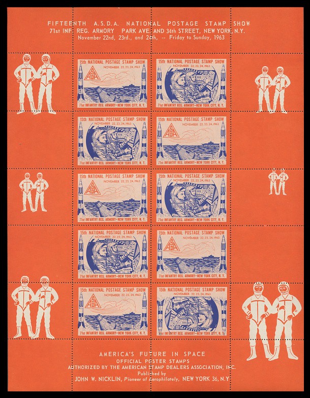 ASDA STAMP SHOW LABELS - 1963, PERFORATED, SET OF 8 (4 PAIRS)