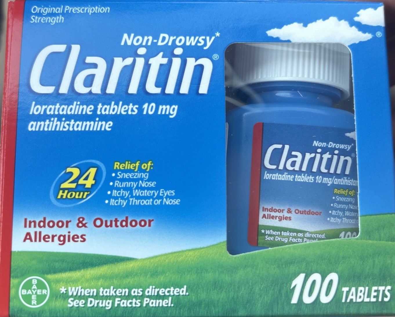 Claritin 24hr Non-drowsy Allergy Medicine Tabs Loratadine 10mg 100 Ct. EXP 2027