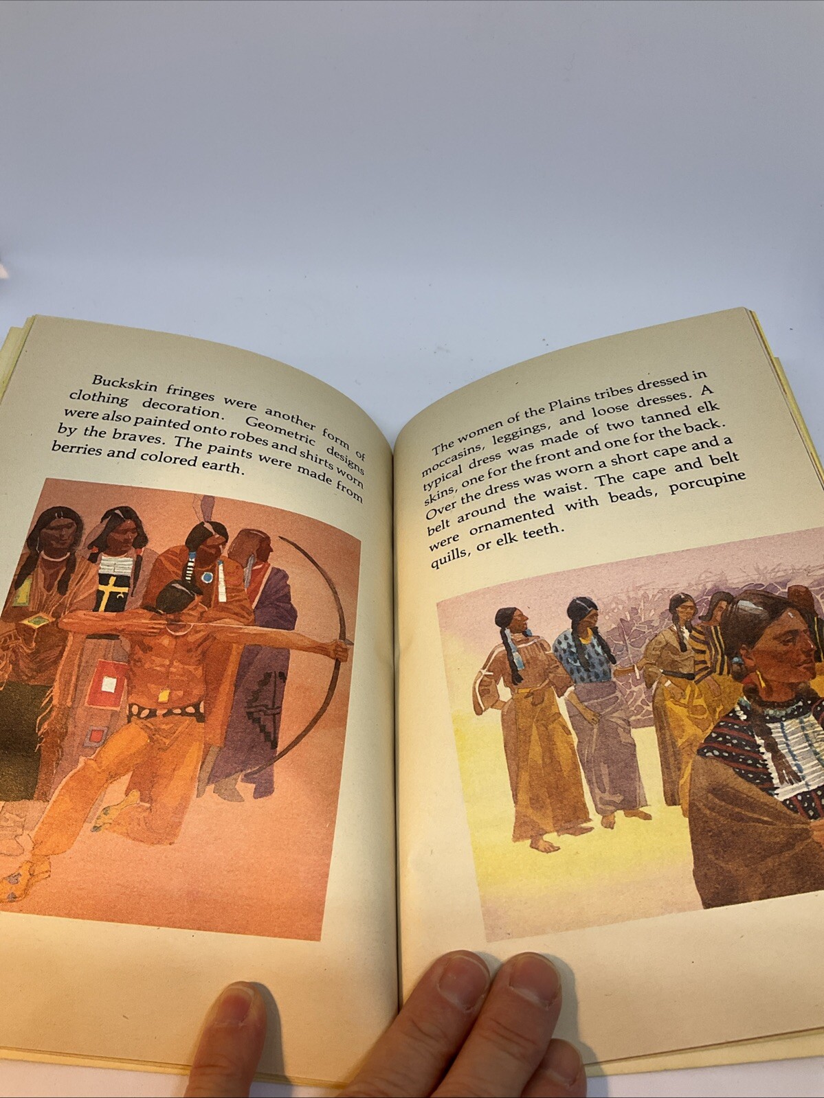 Indian of the Plains Rae Bains 1985 Children's Book Illustrated Vintage