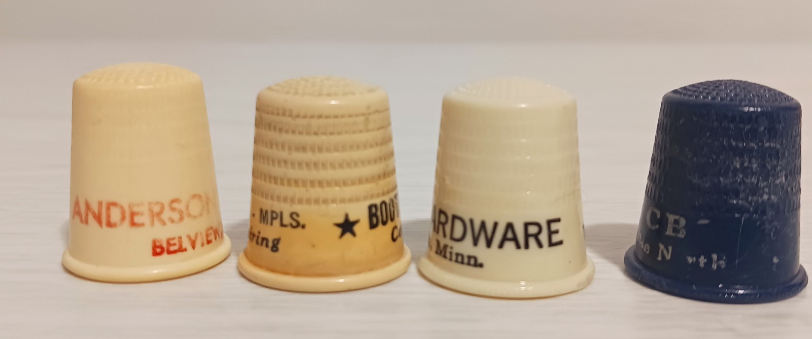 Vintage Lot 13 Plastic Advertising Thimble Minnesota